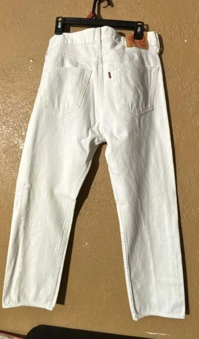 Levi's 501 Original Fit White Straight Leg Jeans W34 L30